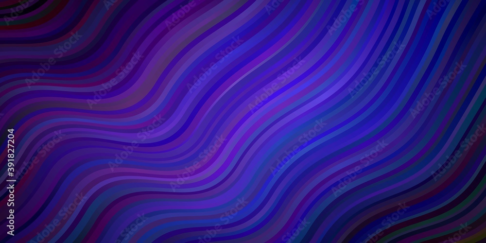 Dark Pink, Blue vector backdrop with curves.