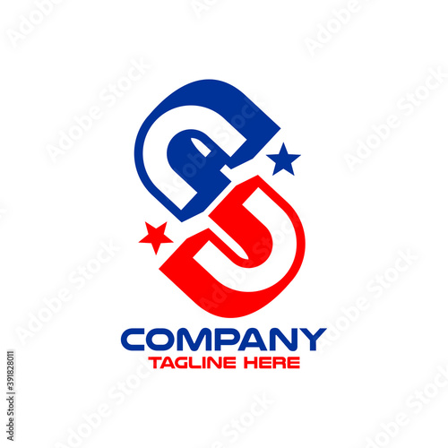 Modern abbreviation USA logo.Vector illustration.