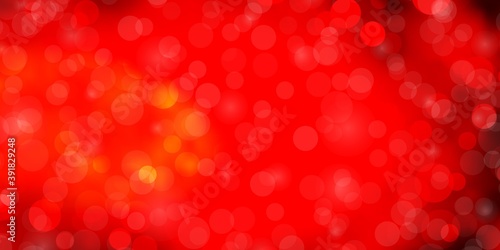 Light Red, Yellow vector texture with circles.