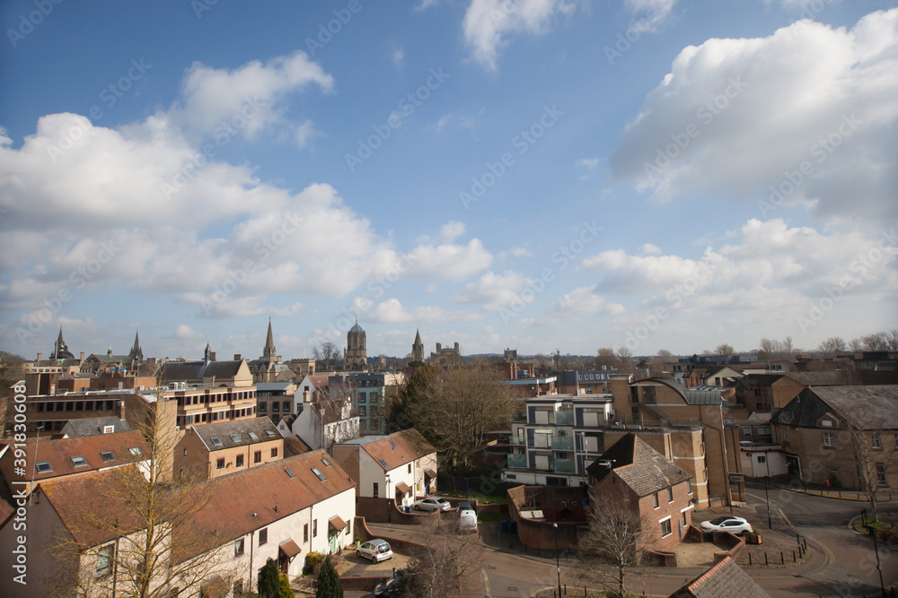 Views from high up of the city of Oxford