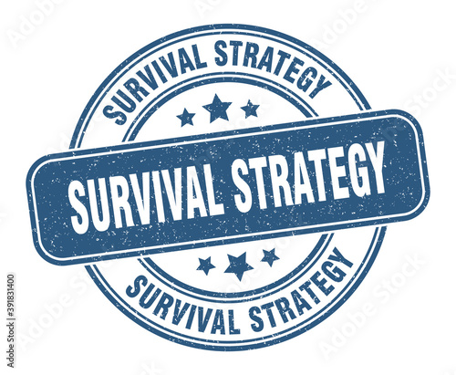 survival strategy stamp. survival strategy label. round grunge sign