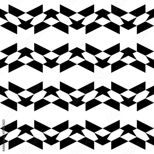 Seamless pattern. Trapeziums, figures ornament. Geometrical backdrop. Polygons motif. Geometric wallpaper. Abstract background. Digital paper, textile print, web design. Vector artwork.
