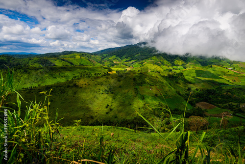 Beautiful landscape of mountain view and tropical rain-forest