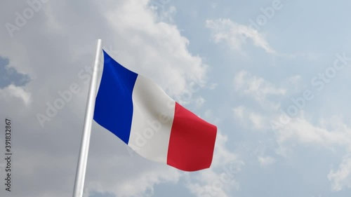 France Flag with 3D Rendering BigCloseup. 4K photo