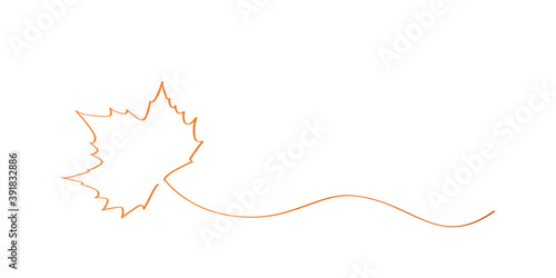 autumn leaf tendril isolated on white background vector illustration EPS10