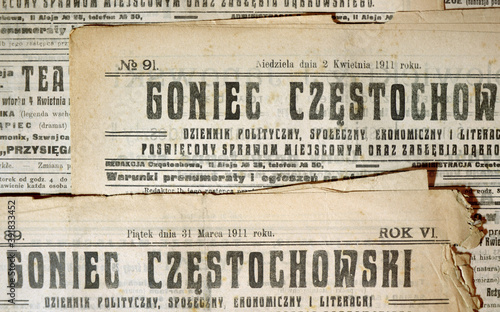 "Goniec Częstochowski" - 1911 - dziennik w języku polskim 