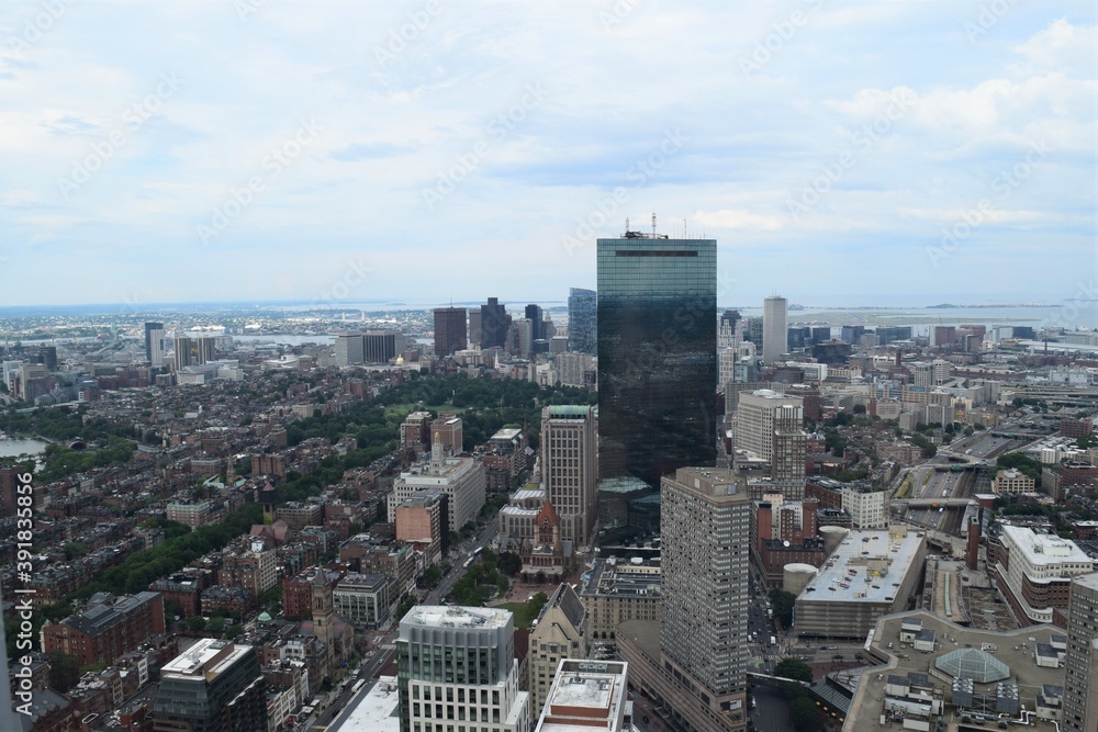 Boston City Modern Skyline Panoramic View