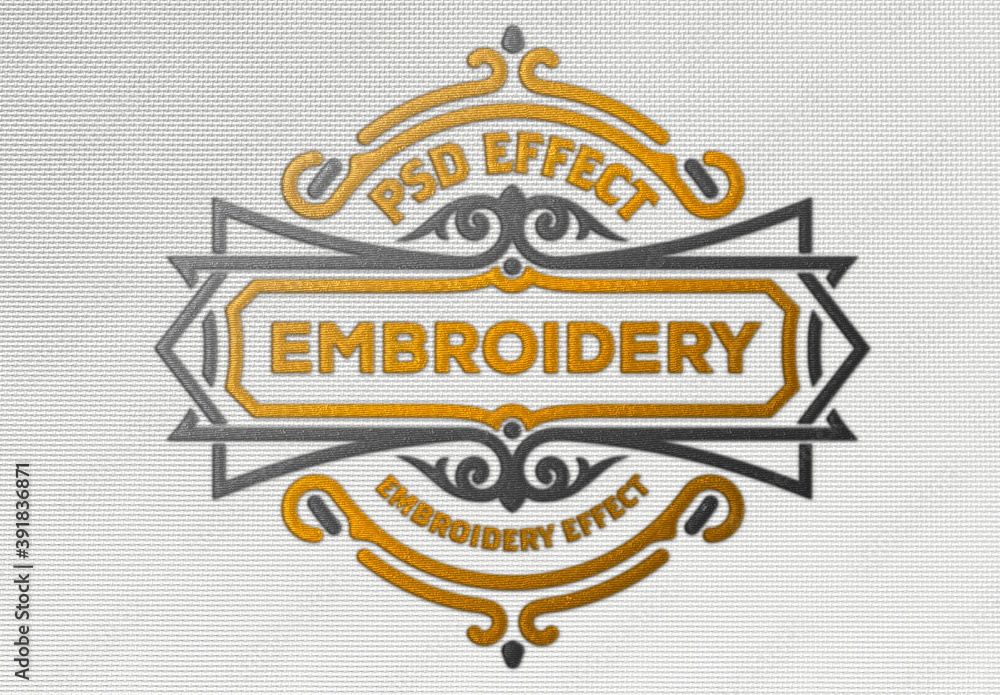 Embroidery Effect Mockup Stock Template Adobe Stock
