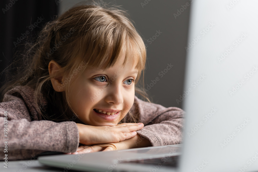 Little girl Hands using laptop. Online shopping in childhood. Little girl Hands using laptop. Online shopping in childhood.