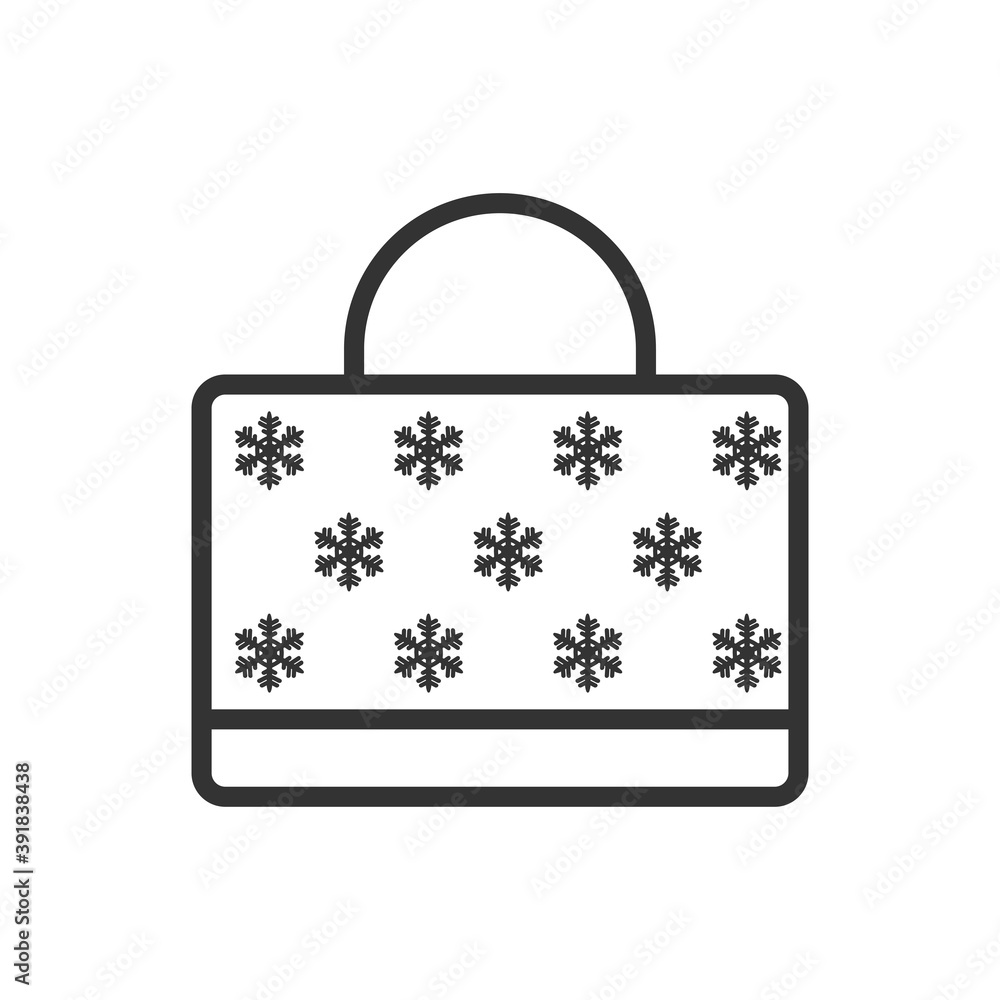 Shopping bag icon isolated on white background. Christmas bag symbol modern, simple, vector, icon for website design, mobile app, ui. Vector Illustration Shopping bag icon isolated on white background. Christmas bag symbol modern, simple, vector, icon for website design, mobile app, ui. Vector Illustration
