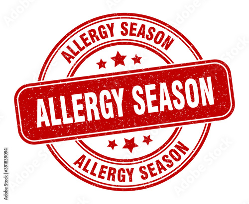 allergy season stamp. allergy season label. round grunge sign