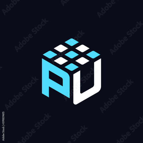 PU Letter Modern Eye Catchy Logo and Icon Editable Vector for Website Favicon 