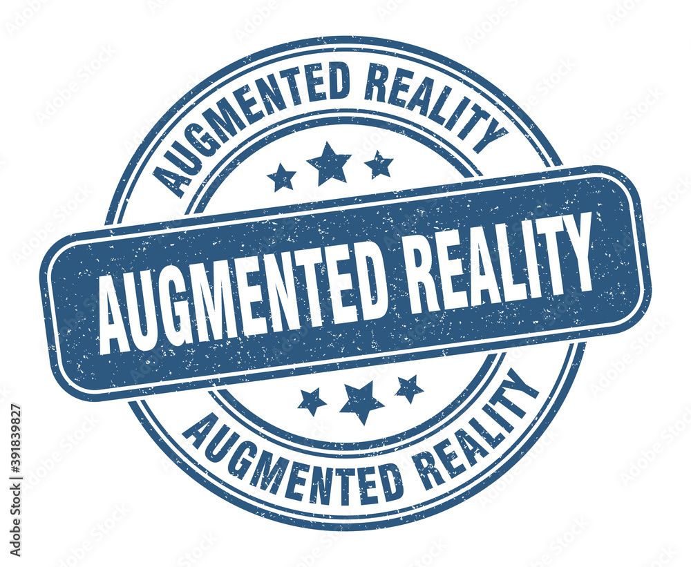 Fototapeta premium augmented reality stamp. augmented reality label. round grunge sign