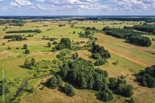 Drone photo landscape near Paplin village within Wegrow County, Mazovia Province in Poland