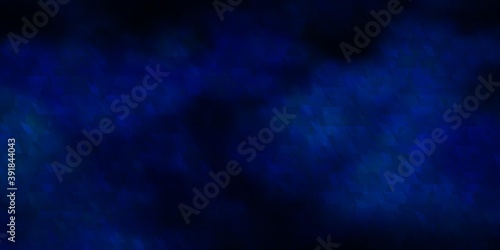 Dark BLUE vector texture with lines, triangles.