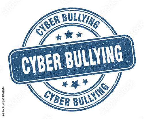cyber bullying stamp. cyber bullying label. round grunge sign