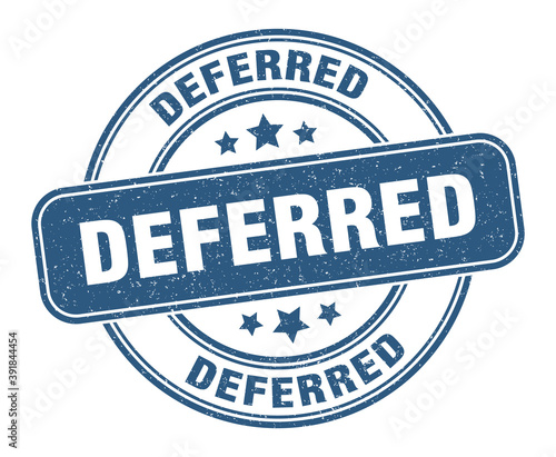 deferred stamp. deferred label. round grunge sign