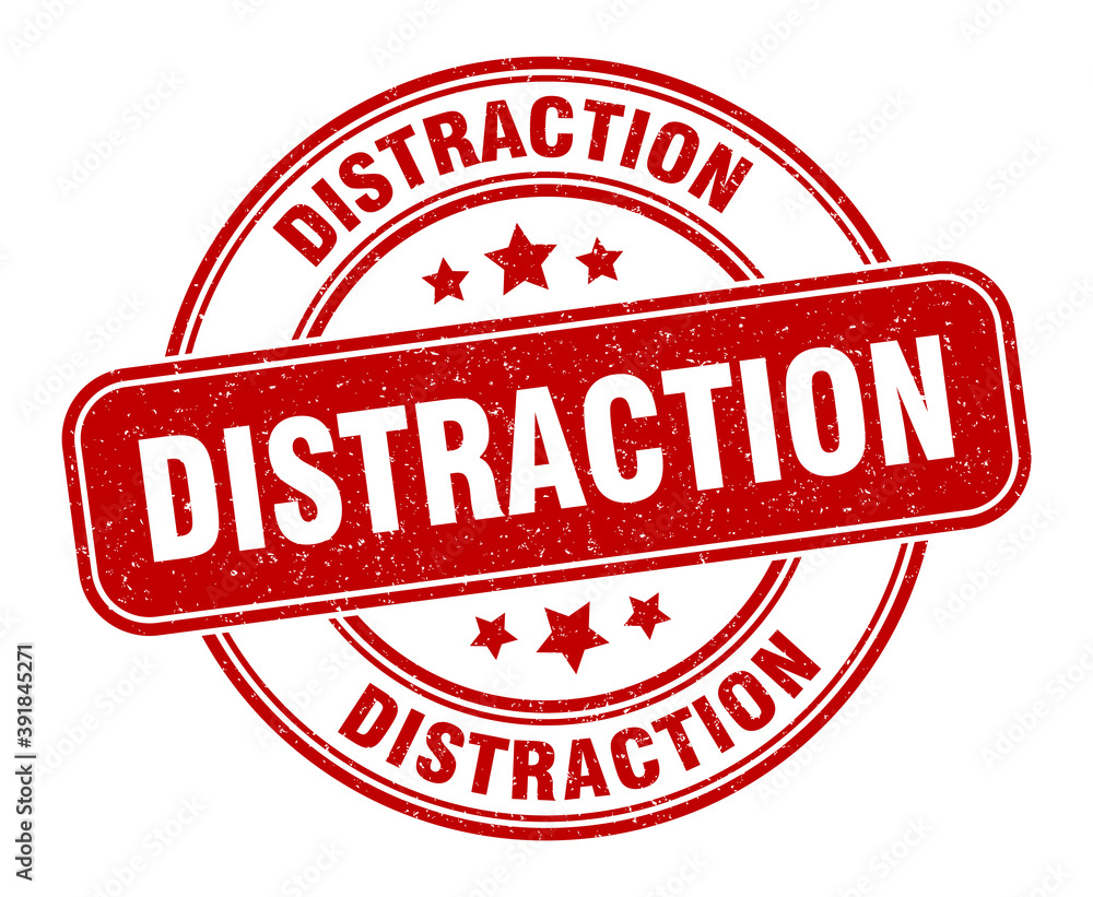 distraction stamp. distraction label. round grunge sign