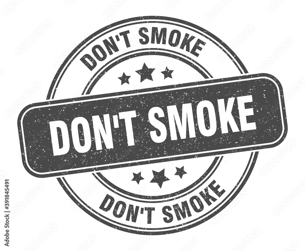don't smoke stamp. don't smoke label. round grunge sign