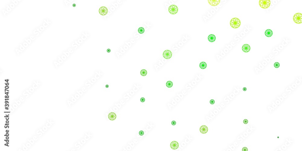 Light Green, Yellow vector layout with circle shapes. Light Green, Yellow vector layout with circle shapes.