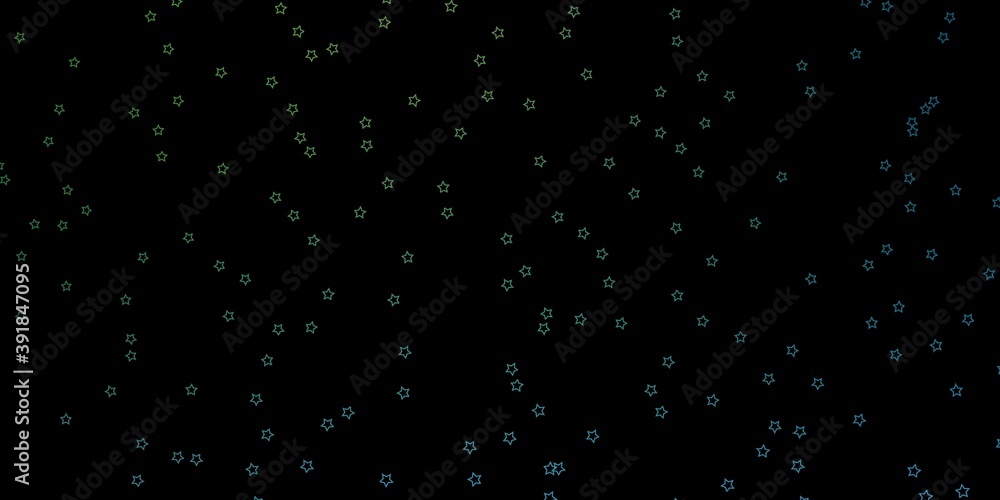 Dark BLUE vector template with neon stars. Dark BLUE vector template with neon stars.