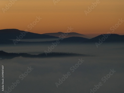 sunrise above the clouds of inversion i the valley © luciezr