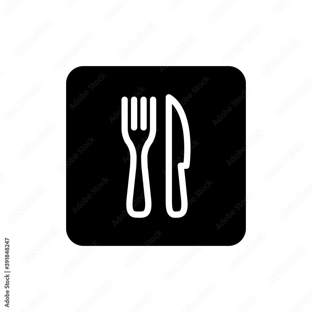 Fork & Knife Restaurant Icon. Linear vector. Fork & Knife Restaurant Icon. Linear vector.
