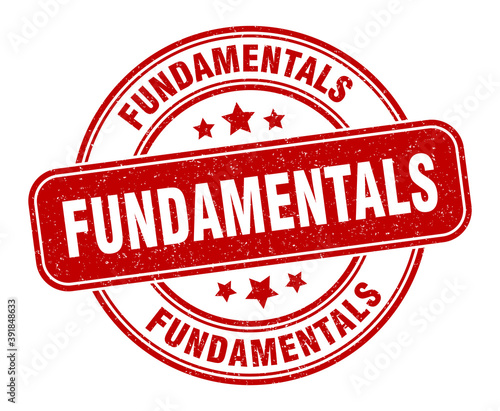 fundamentals stamp. fundamentals label. round grunge sign