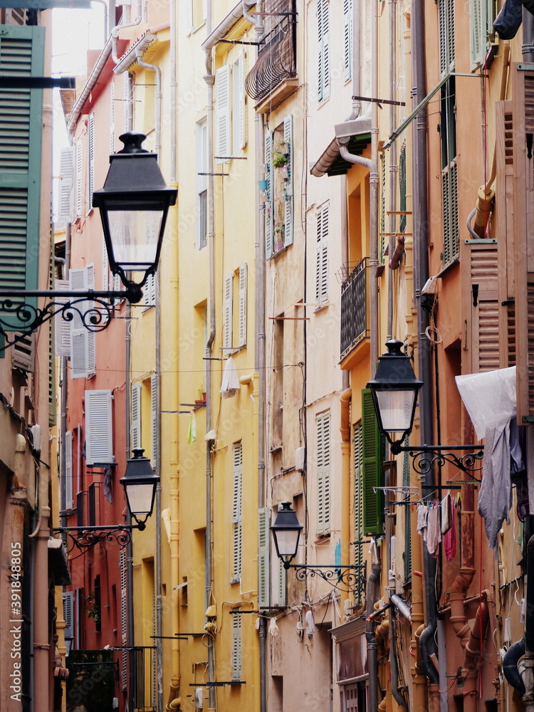 Street view in Menton, French Riviera