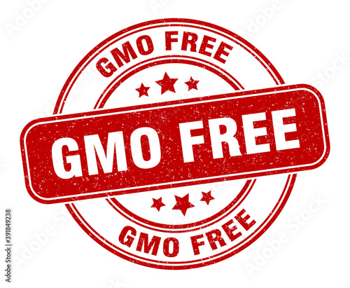 gmo free stamp. gmo free label. round grunge sign