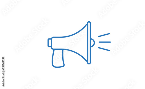 Megaphone linear icon, vector design with editable stroke. Loudspeaker, bullhorn symbol.