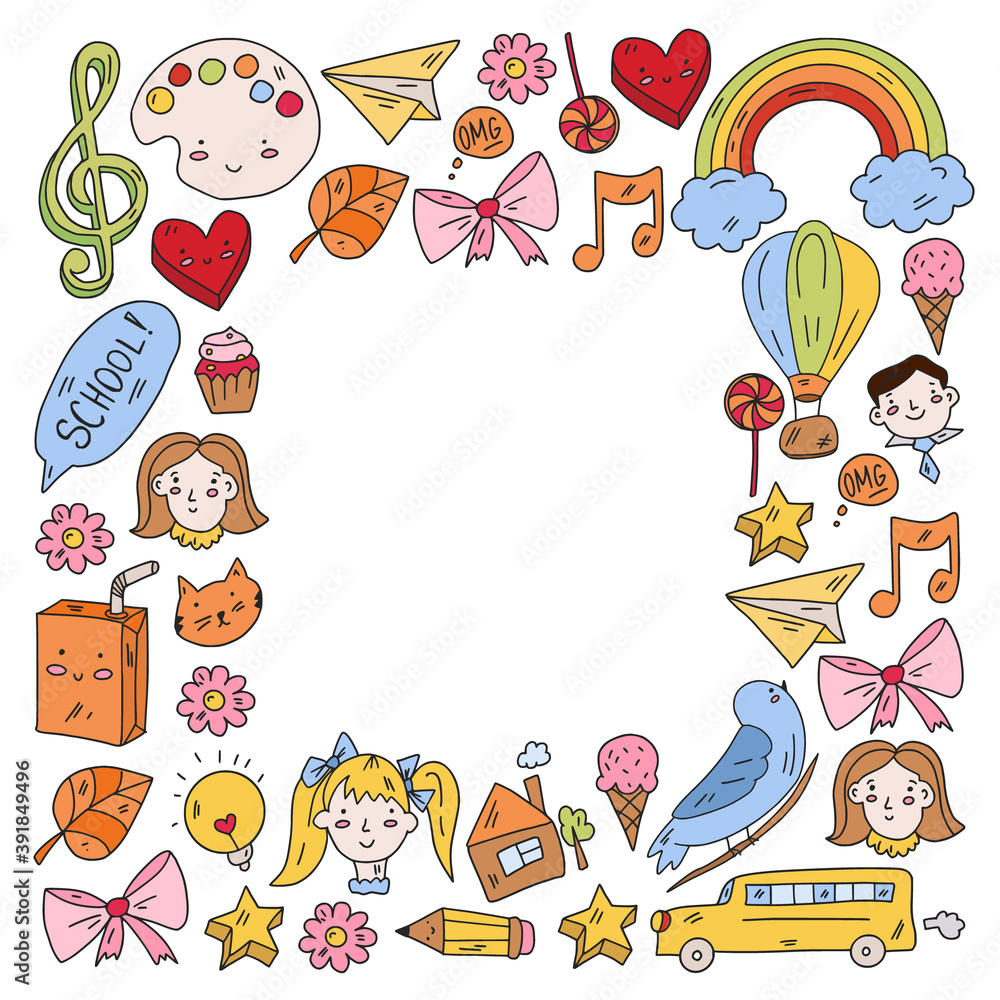 Education icons set. School and colledge. Creativity and imagination. Education icons set. School and colledge. Creativity and imagination.