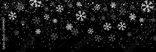 Fotografie, Obraz Falling snow on a transparent background