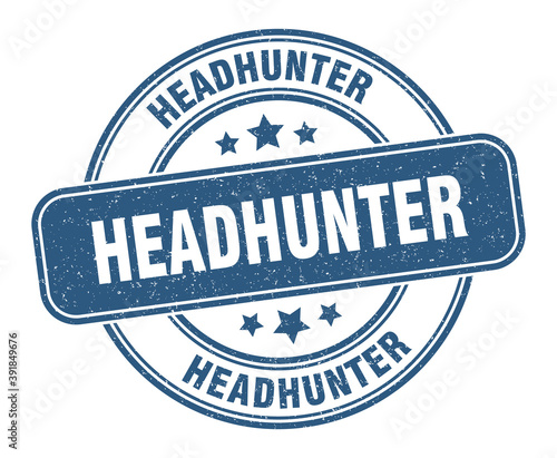headhunter stamp. headhunter label. round grunge sign