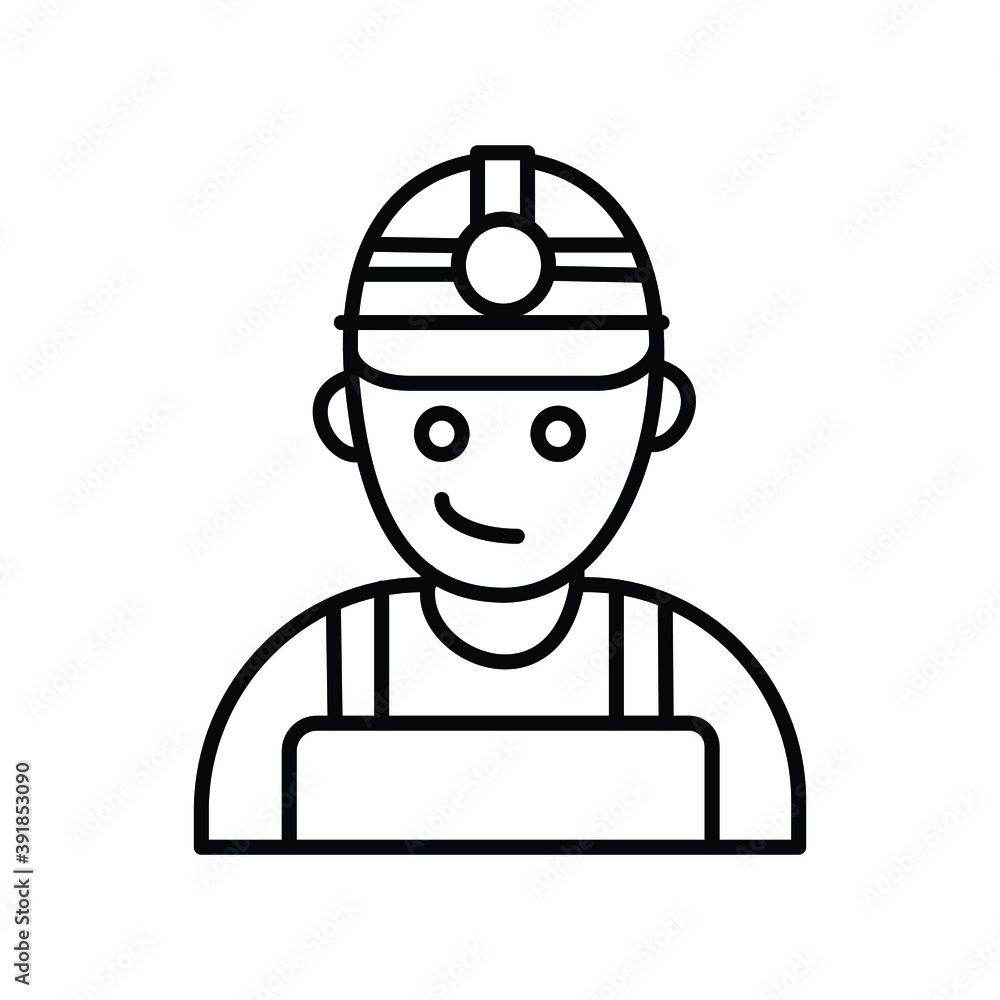 Construction Worker Avatar line icon Construction Worker Avatar line icon