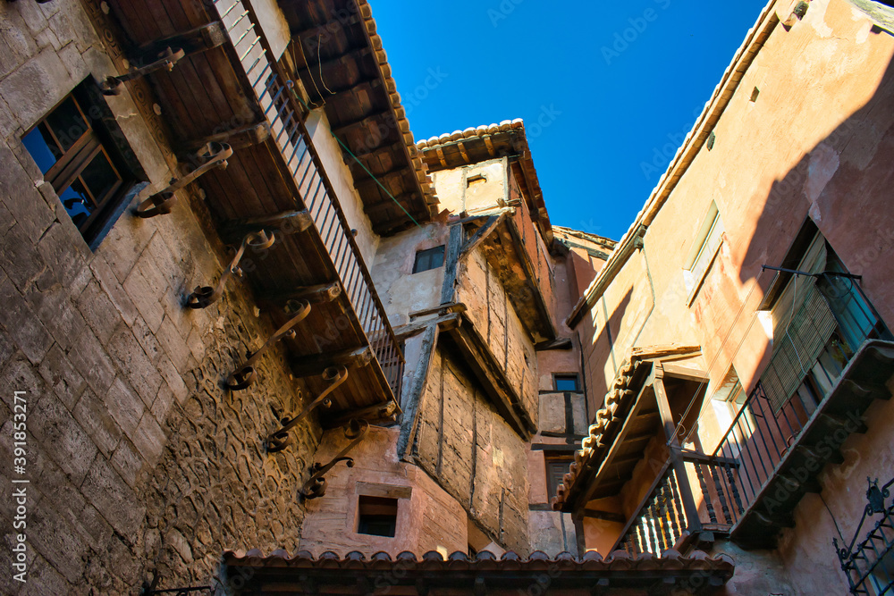 Traditional medieval architecture in the corner of the Albarracin fan, Teruel, Spain