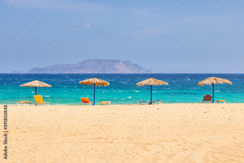 View of the Agia Theodoti Beach, Ios, Greece.