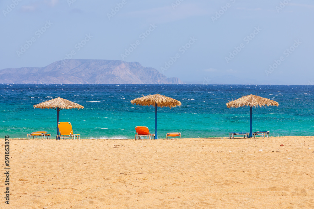 View of the Agia Theodoti Beach, Ios, Greece.
