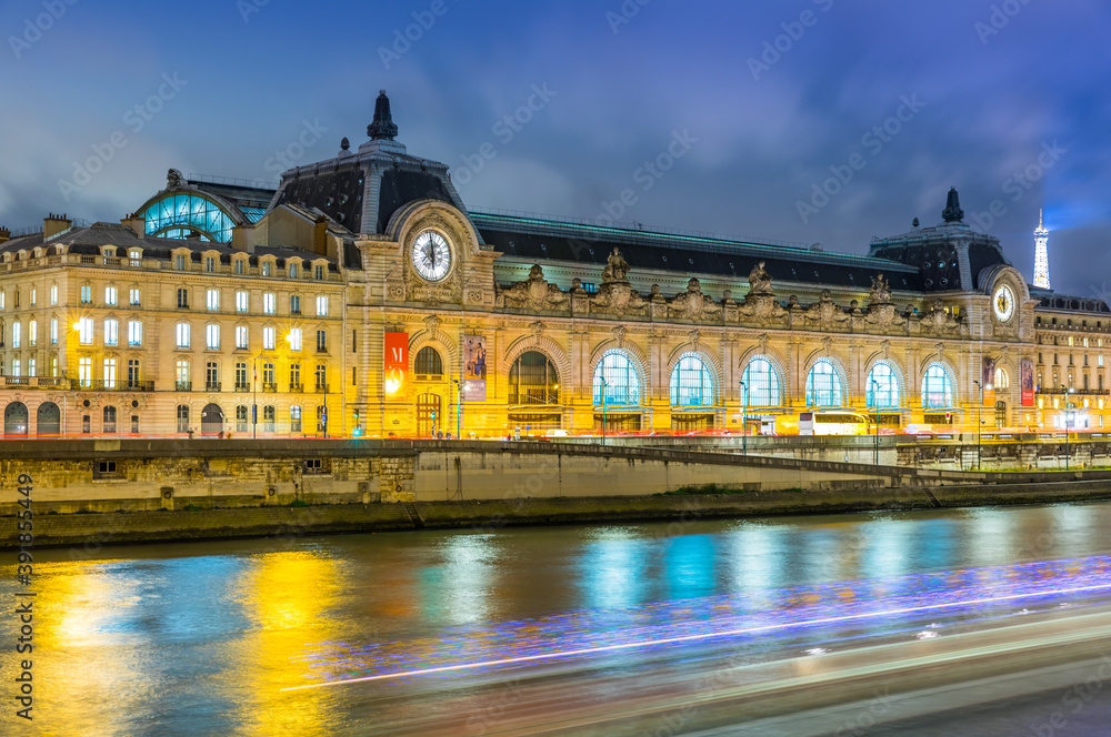 Orsay museum in Paris at night