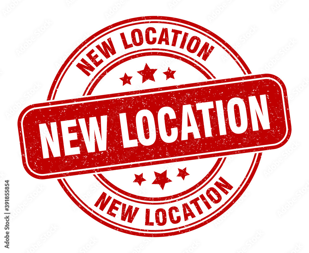 new location stamp. new location label. round grunge sign new location stamp. new location label. round grunge sign