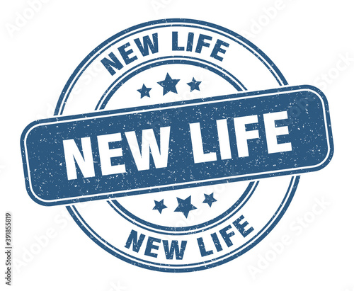 new life stamp. new life label. round grunge sign