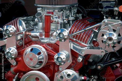 Obraz na plátně Custom hot rod car engine.