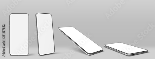 Vector smartphone with blank white screen