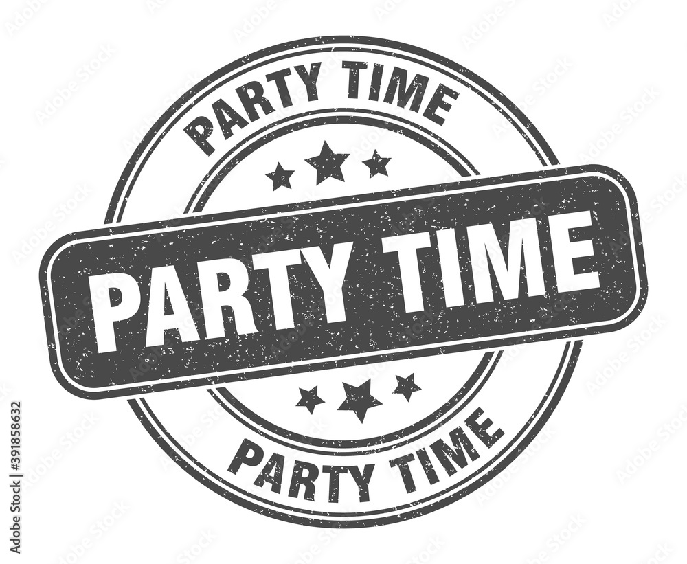 party time stamp. party time label. round grunge sign party time stamp. party time label. round grunge sign