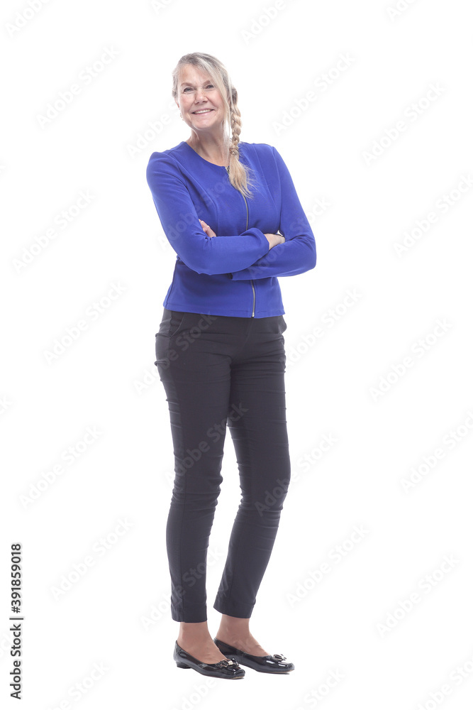 in full growth. smiling woman in casual clothes. in full growth. smiling woman in casual clothes.
