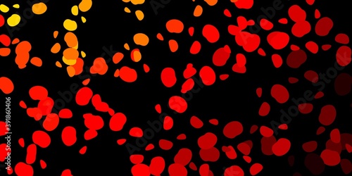 Dark orange vector background with random forms.