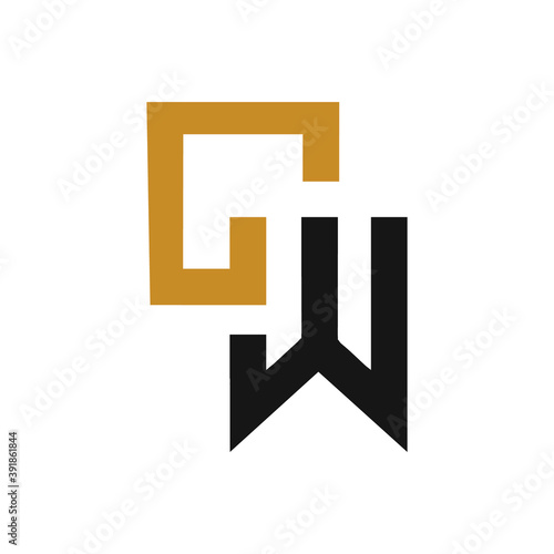 initial letter cw or wc logo vector design