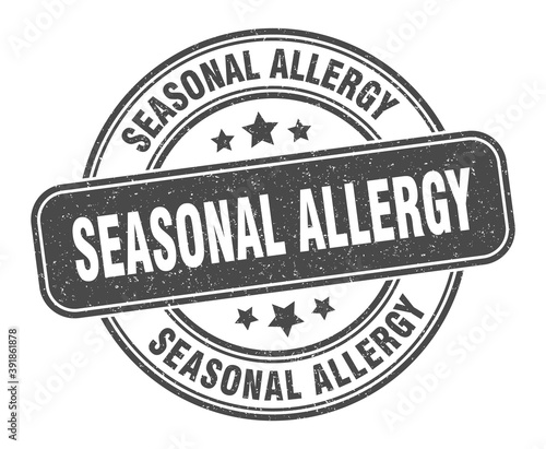 seasonal allergy stamp. seasonal allergy label. round grunge sign