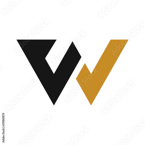 initial letter cw or wc logo vector design