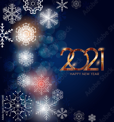2021 New Year and Merry Christmas Background. Vector Illustration